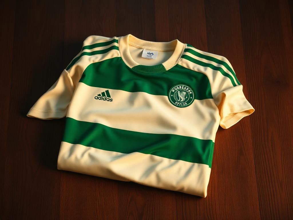 The 2026/27 Aurelius FC home kit folded on dark wood